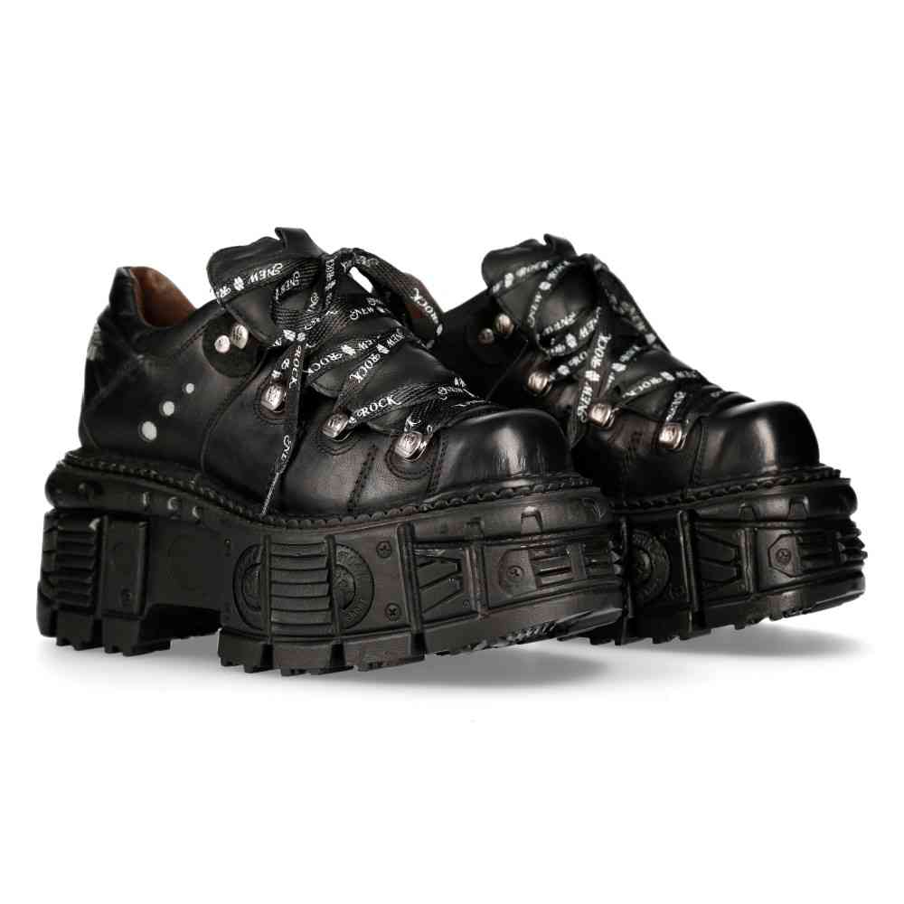 New Rock - M-TANK120NSHLACE-S1 Bottes de plate-forme - Noir